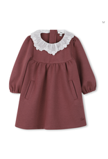 Chloé Chloé -Bordeaux kleed met wit kraagje