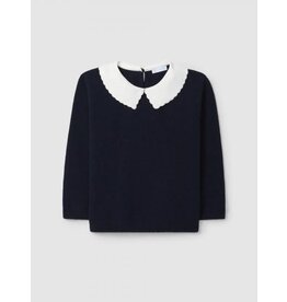 Laranjinha Laranjinha - gebreide blauwe trui met witte kraag