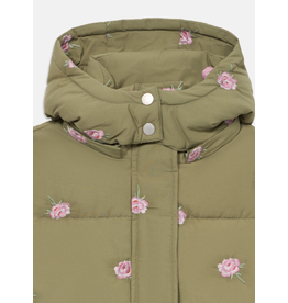 Stella McCartney Stella McCartney - Puffer winterjas khaki met rozen