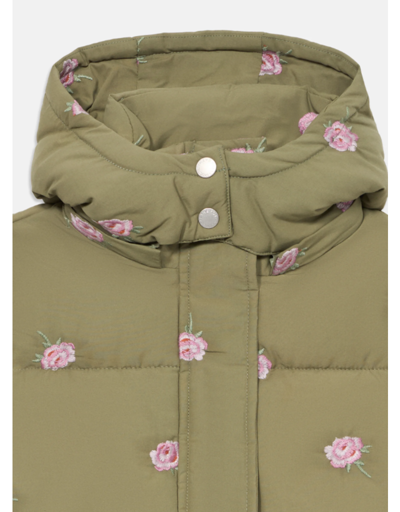 Stella McCartney Stella McCartney - Puffer winterjas khaki met rozen