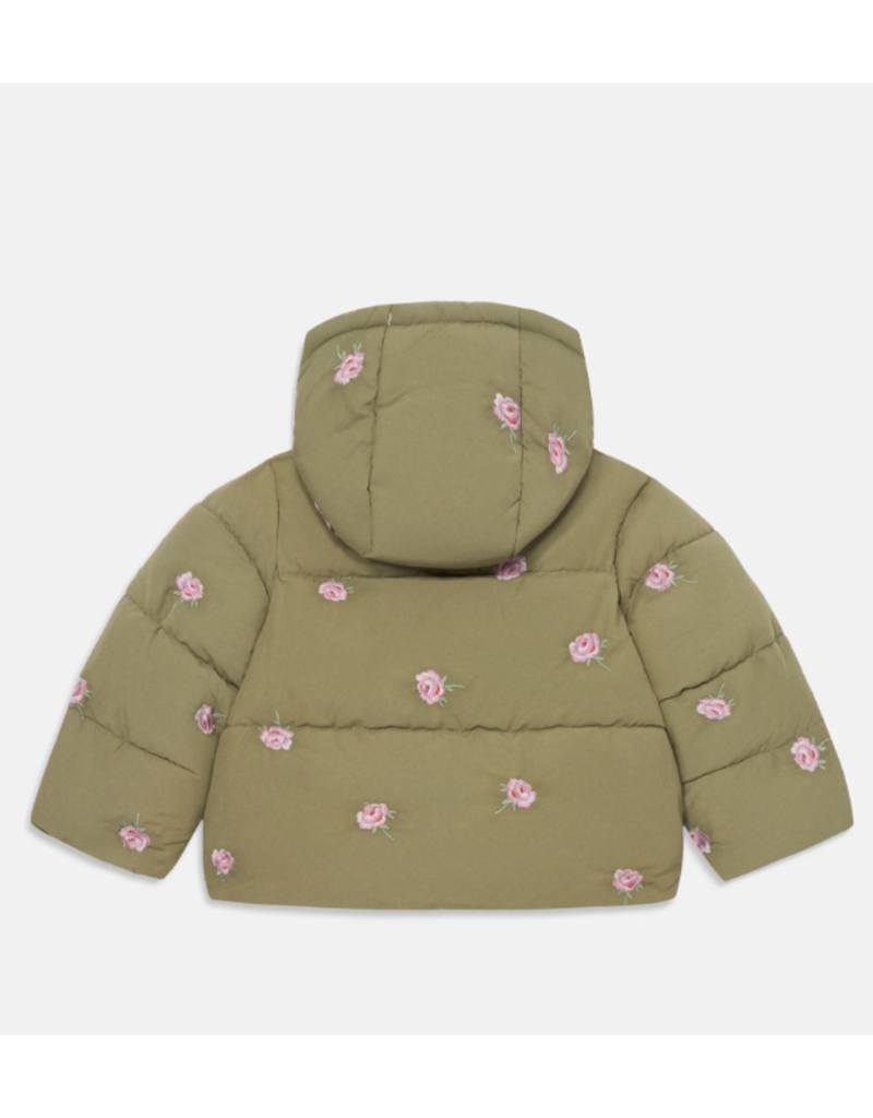Stella McCartney Stella McCartney - Puffer winterjas khaki met rozen