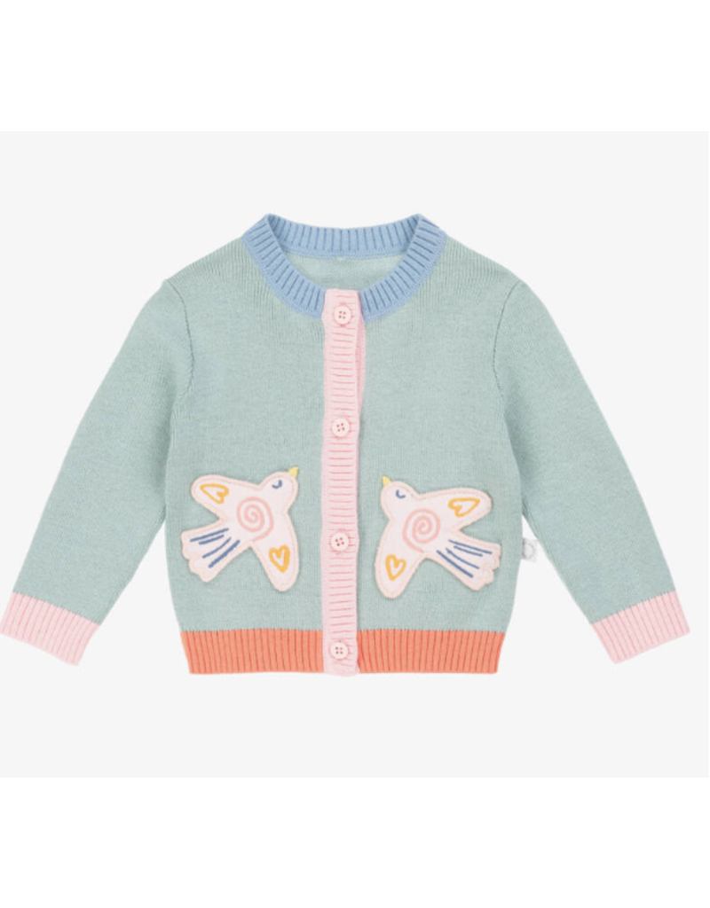 Stella McCartney Stella McCartney - cardigan pastel kleuren met vogels