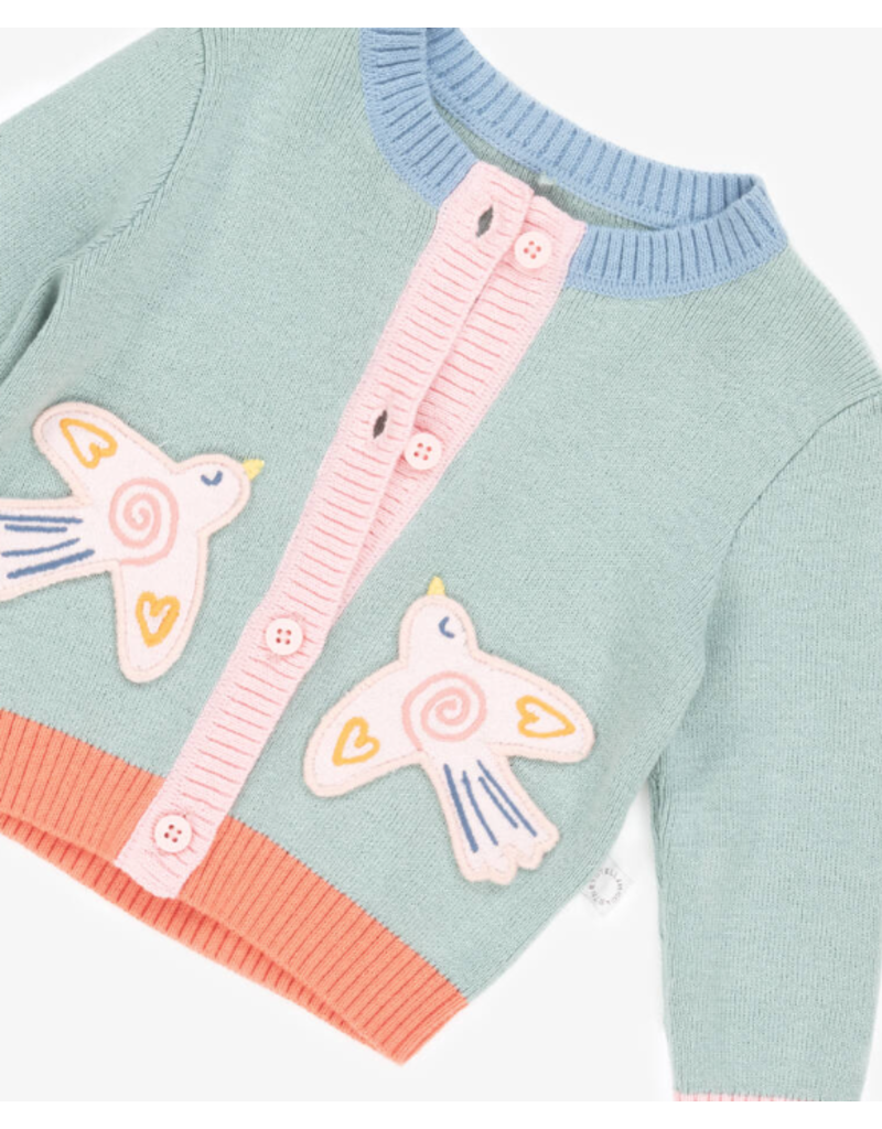 Stella McCartney Stella McCartney - cardigan pastel kleuren met vogels