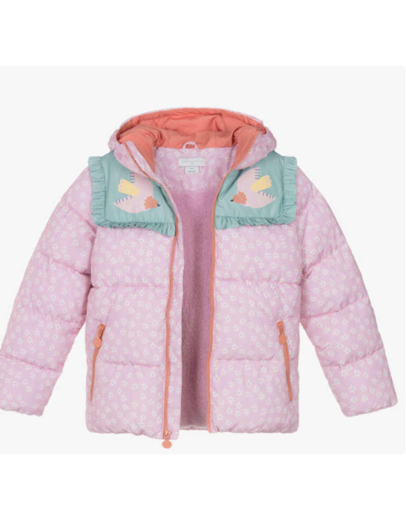 Stella McCartney Stella McCartney - Puffer winterjas roze vogels/ster
