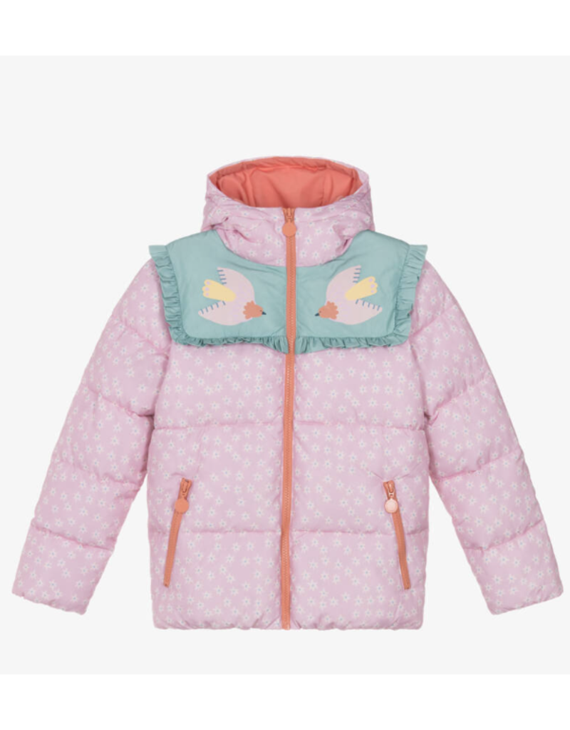 Stella McCartney Stella McCartney - Puffer winterjas roze vogels/ster