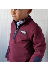 Natini Sweater Zippy met rits-bordeaux en donkerblauw