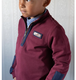 Natini Sweater Zippy met rits-bordeaux en donkerblauw