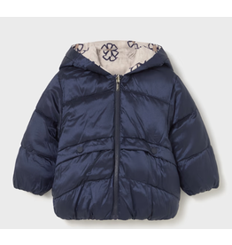 mayoral Mayoral-omkeerbare jas-donkerblauw/bloemen
