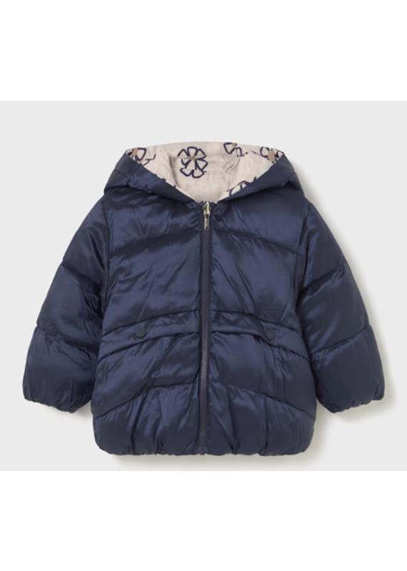 mayoral Mayoral-omkeerbare jas-donkerblauw/bloemen