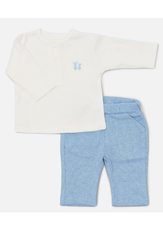 Poetree Kids Poetree - Luc baby-set rib Denim-Blue