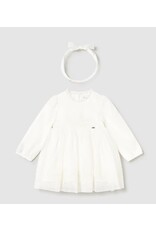 mayoral Mayoral - ceremonie jurk met haarband - off white