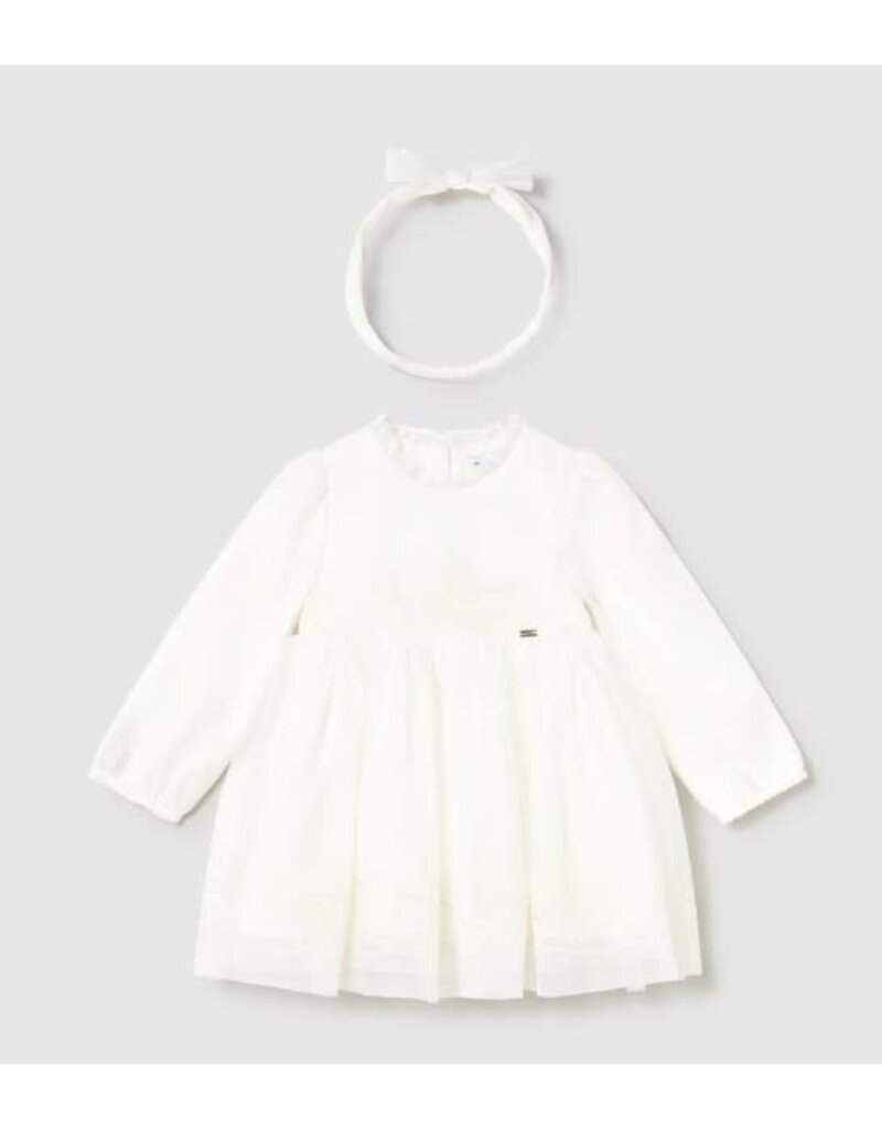 mayoral Mayoral - ceremonie jurk met haarband - off white