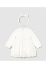 mayoral Mayoral - ceremonie jurk met haarband - off white