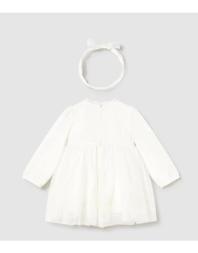 mayoral Mayoral - ceremonie jurk met haarband - off white