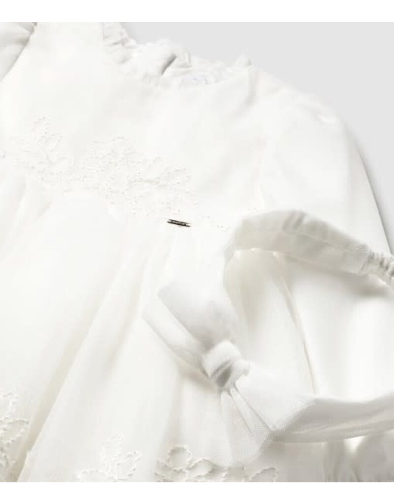 mayoral Mayoral - ceremonie jurk met haarband - off white