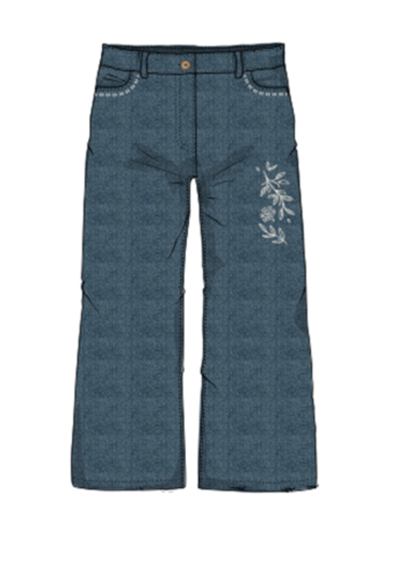 Your Wishes Your wishes-wide leg jeans-ethnic flower