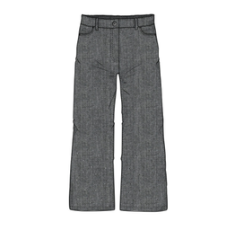 Your Wishes Your wishes-wide leg glitter jeans-grijs