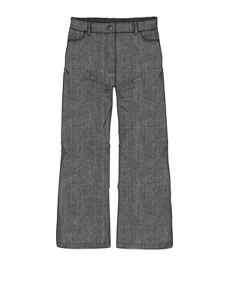 Your Wishes Your wishes-wide leg glitter jeans-grijs