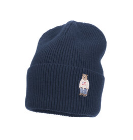 jamiks Jamiks - Muts Jeremy - blauw met beertje maat 50
