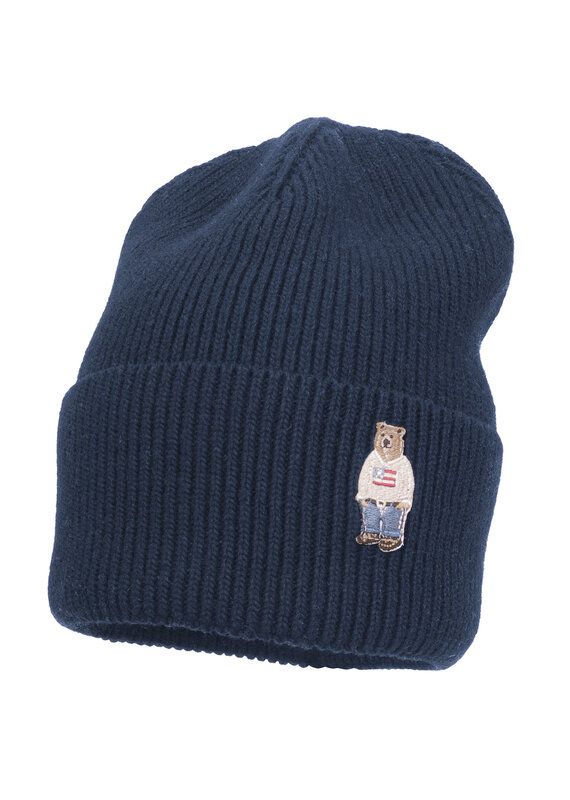 jamiks Jamiks - Muts Jeremy - blauw met beertje maat 50