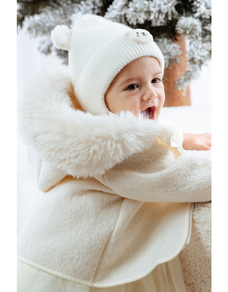 jamiks Jamiks - Jasje unisex met faux fur ecru