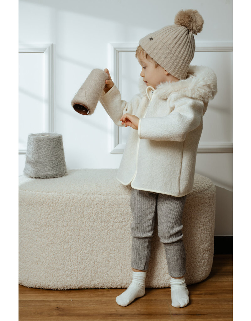 jamiks Jamiks - Jasje unisex met faux fur ecru