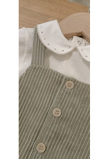 Barcellino Set: Salopette groen rib met body - boys