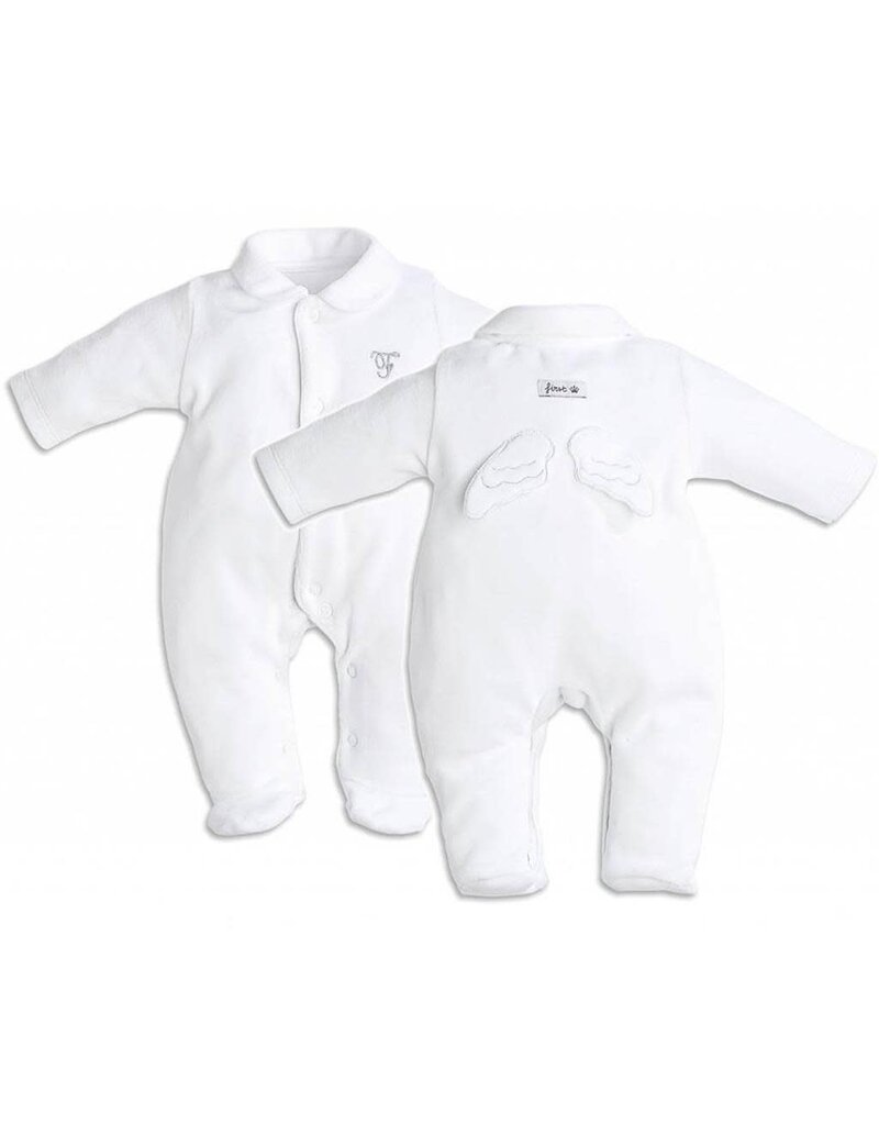 First First-setje kruippakje Angel met muts-wit-56