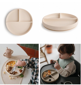 Mushie Mushie - Silicone Bord Rond Met Zuignap | shifting sand
