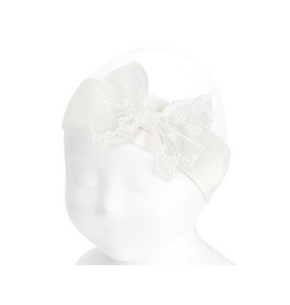 Condor Condor - witte haarband strik kant XS