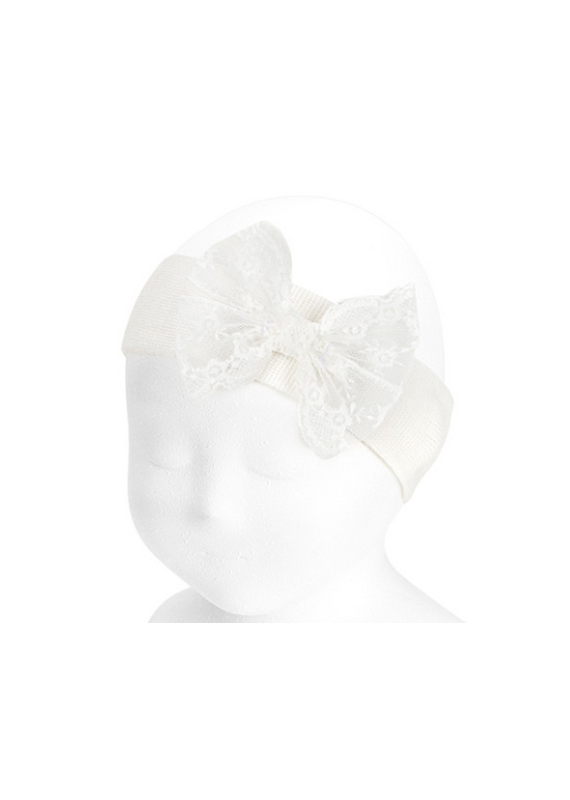 Condor Condor - witte haarband strik kant XS