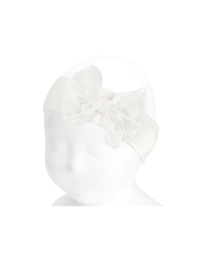 Condor Condor - witte haarband strik kant XS