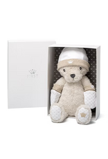 First First-Gift set Max teddy bear met handschoenen en muts-sand