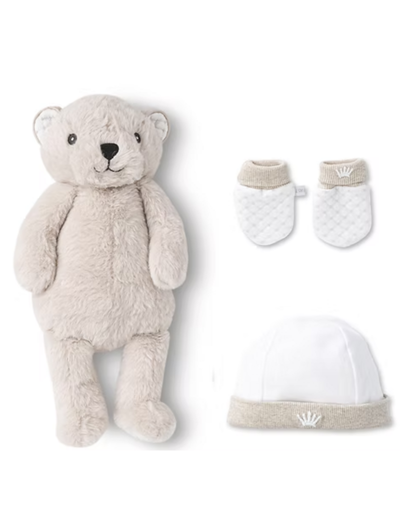 First First-Gift set Max teddy bear met handschoenen en muts-sand