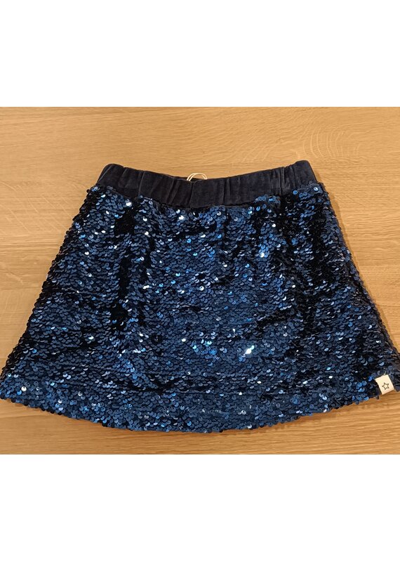 Your Wishes Your Wishes-glitterrokje velvet-blauw