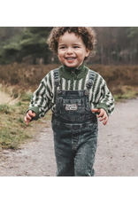 Your Wishes Your wishes - getreepte trui beige/ groen met halve rits