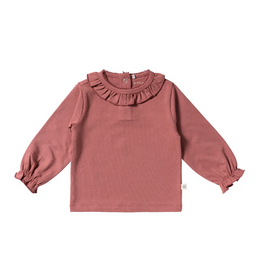 Your Wishes Your wishes - longsleeve met ruffel terracotta