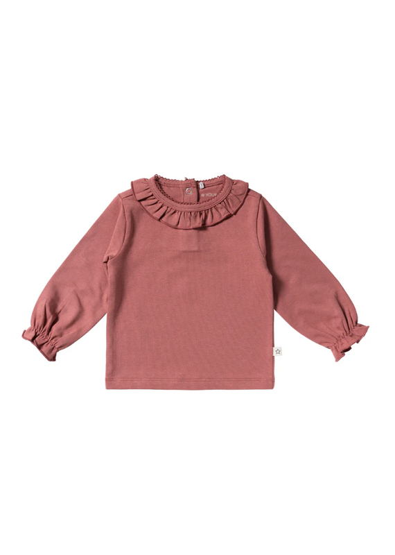 Your Wishes Your wishes - longsleeve met ruffel terracotta