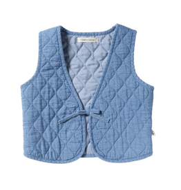 Your Wishes Quilted gilet - denim