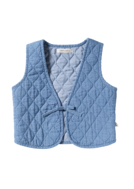 Your Wishes Quilted gilet - denim