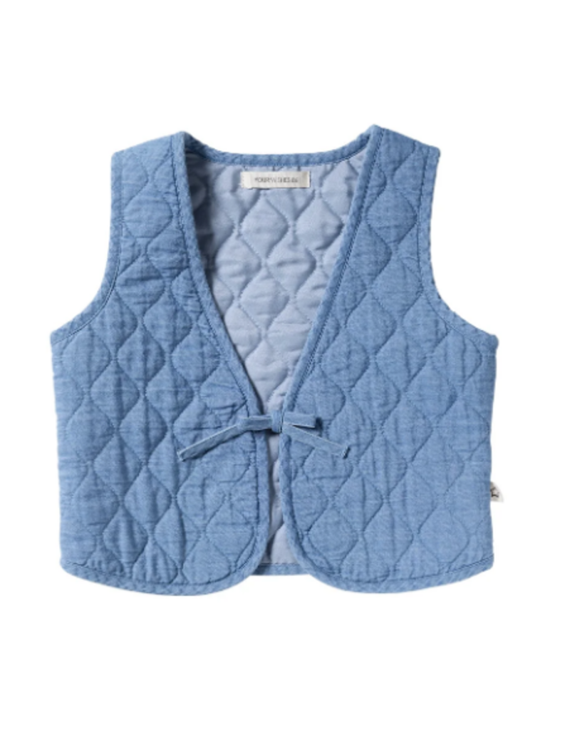 Your Wishes Quilted gilet - denim