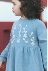 Tartine & Chocolat groen kleedje met geborduurde bloemen