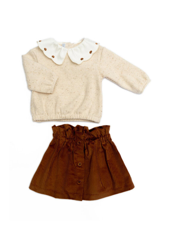 Barcellino rokje met bloes herfst kraag