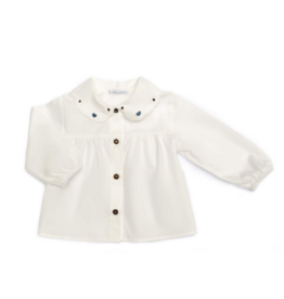 Barcellino hemdje met kraag blauw hartje