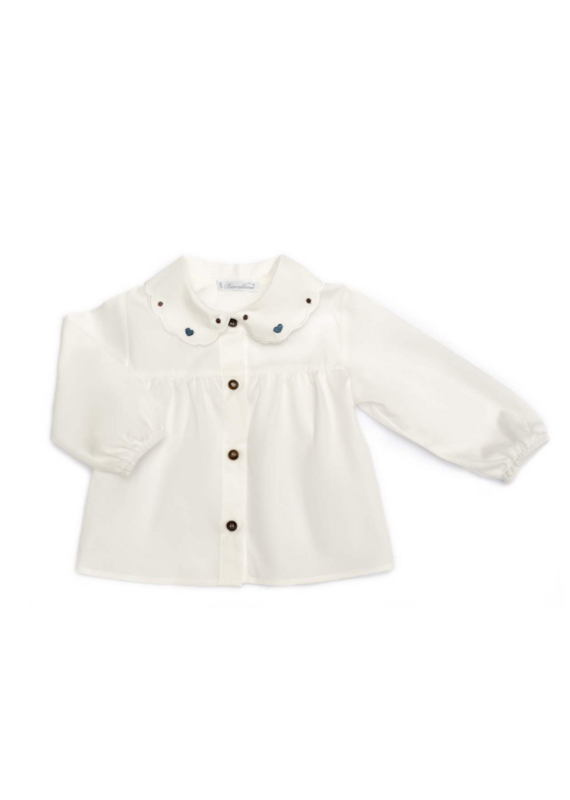 Barcellino hemdje met kraag blauw hartje