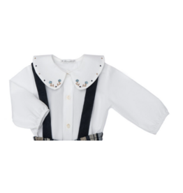 Barcellino Lange mouwen bloesje met kraag hersft