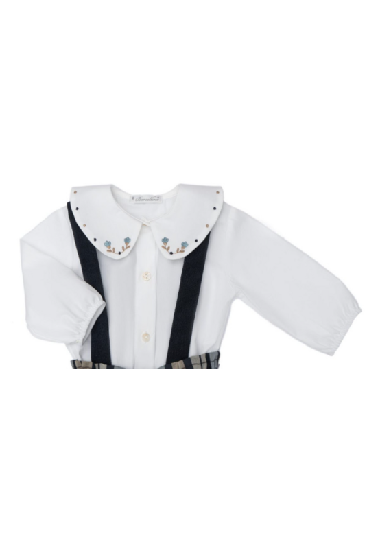 Barcellino Lange mouwen bloesje met kraag hersft