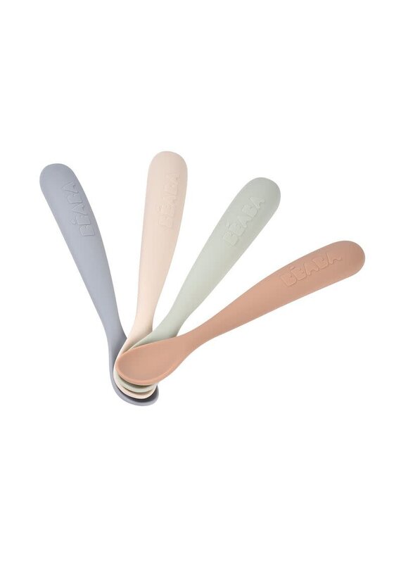 Beaba Beaba - 4 siliconen lepelset - natural