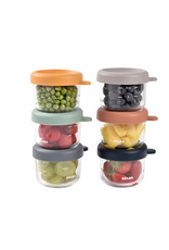 Beaba Beaba - set van 6 glazen portiepotten 150ml sunrise colormix