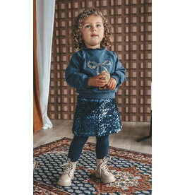 Your Wishes Your Wishes-glitterrokje velvet-blauw